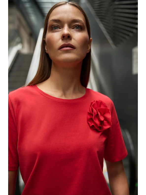 Moodo Pamučna bluza s aplikacijom crvena Moodo