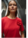 Moodo Pamučna bluza s aplikacijom crvena Moodo