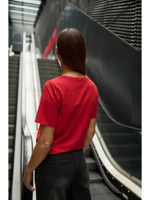 Moodo Pamučna bluza s aplikacijom crvena Moodo