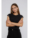 Moodo Pamučna bluza s ukrašenim rukavima crna Moodo