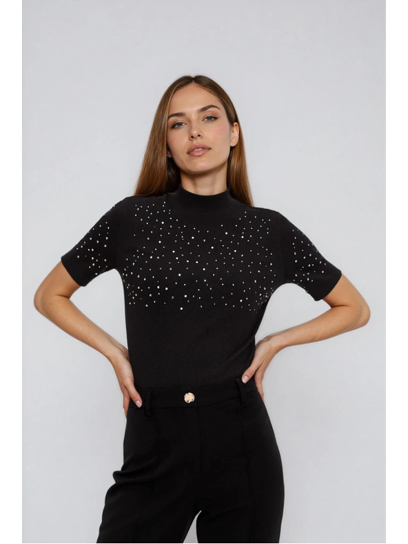 Moodo Crna majica kratkih rukava Moodo