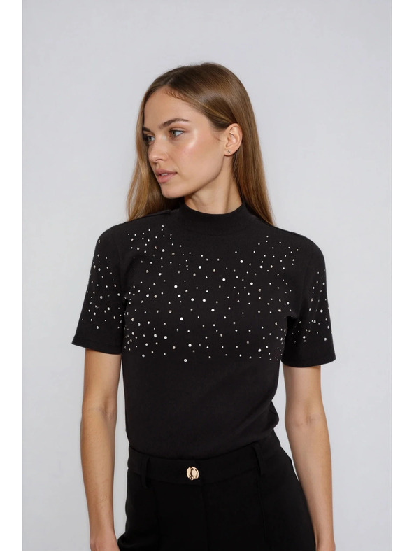 Moodo Crna majica kratkih rukava Moodo