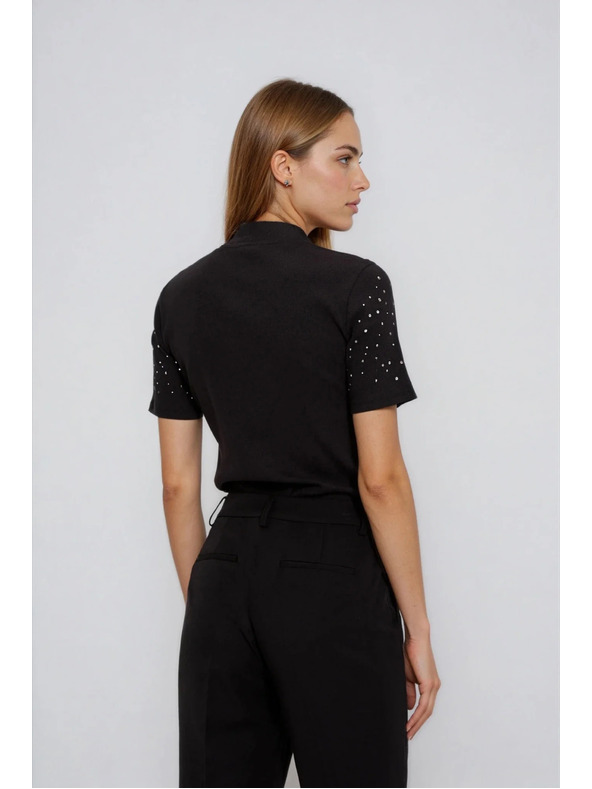 Moodo Crna majica kratkih rukava Moodo