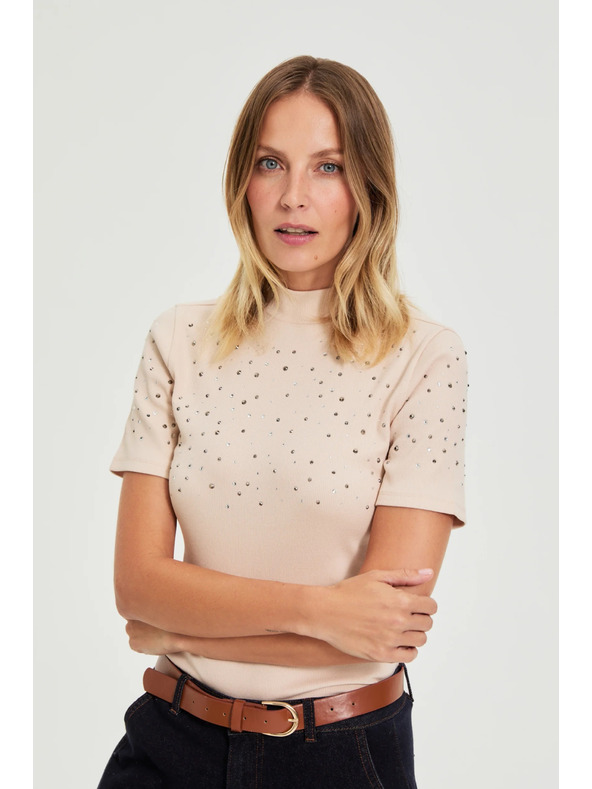 Moodo Bež bluza s džepovima Moodo