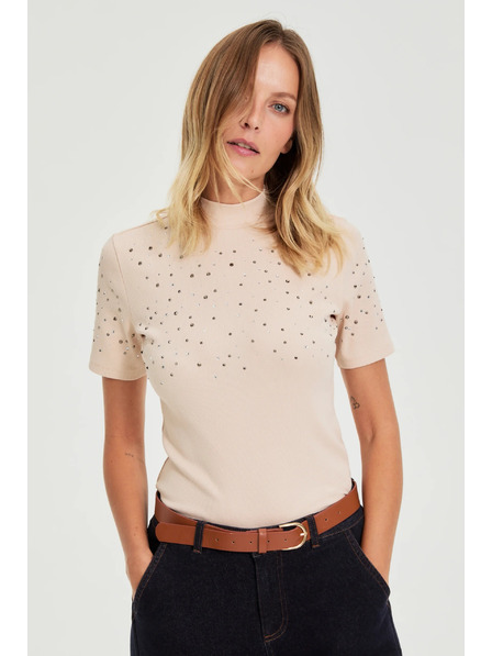 Moodo Bež bluza s džepovima Moodo