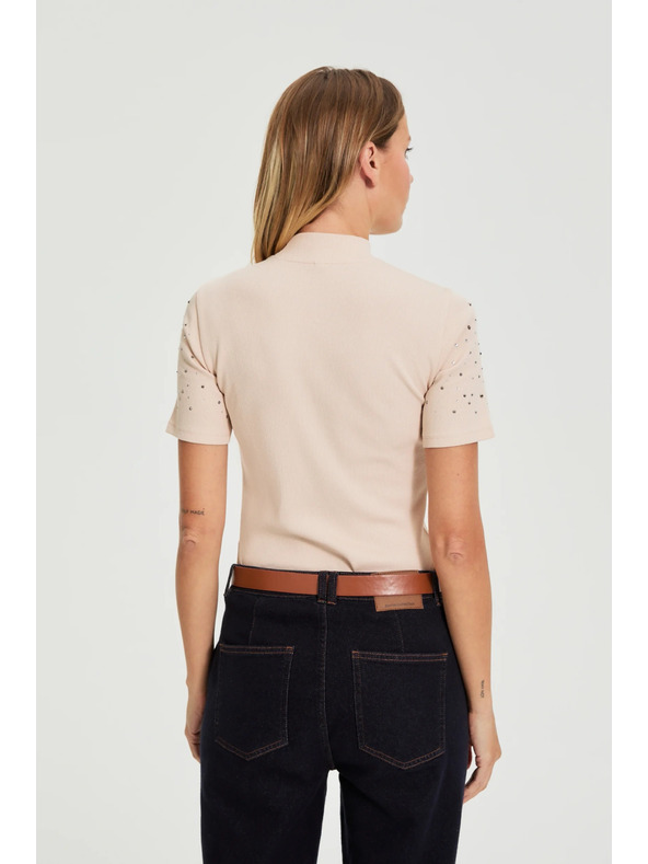 Moodo Bež bluza s džepovima Moodo