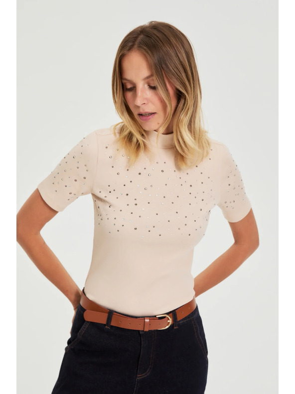 Moodo Bež bluza s džepovima Moodo