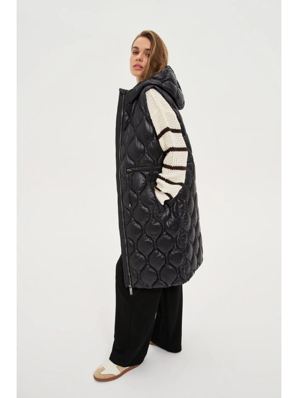 Moodo Prošiven prsluk crni Moodo