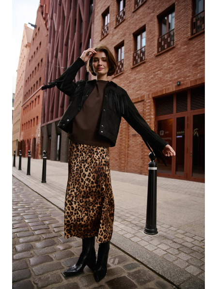 Moodo Crna jakna s resicama Moodo