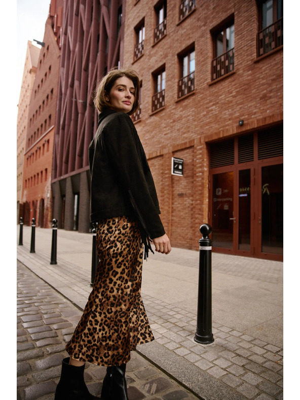 Moodo Crna jakna s resicama Moodo