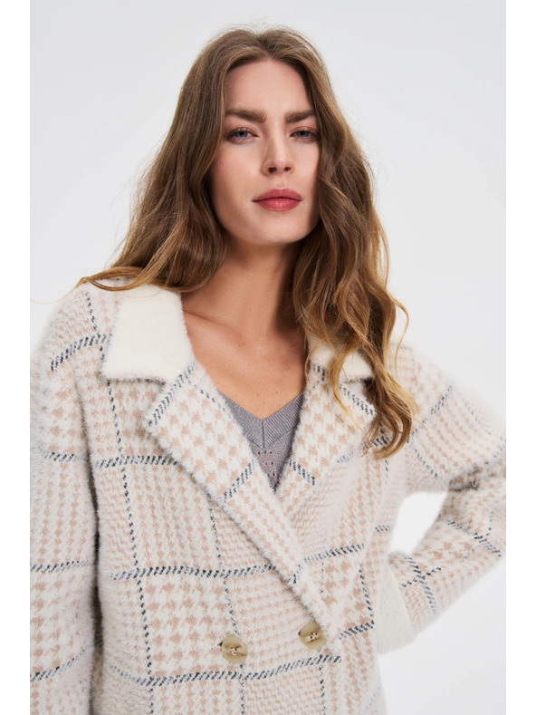 Moodo Kaput kockasti bež Moodo