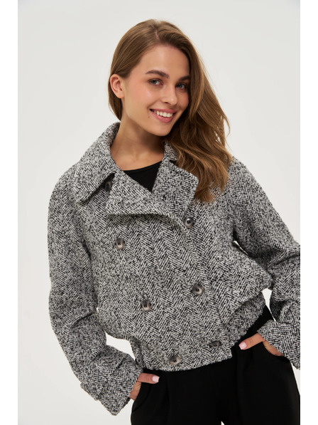 Moodo Kratki crno-bijeli kaput Moodo