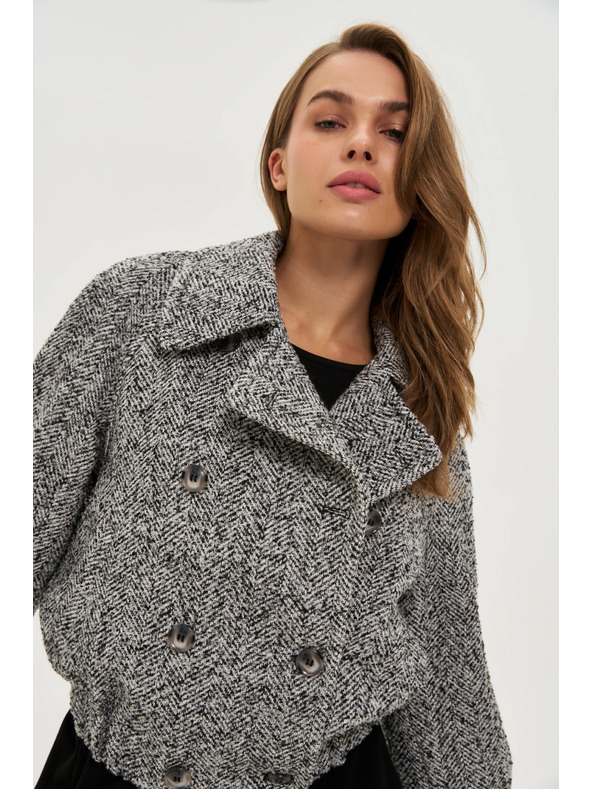 Moodo Kratki crno-bijeli kaput Moodo