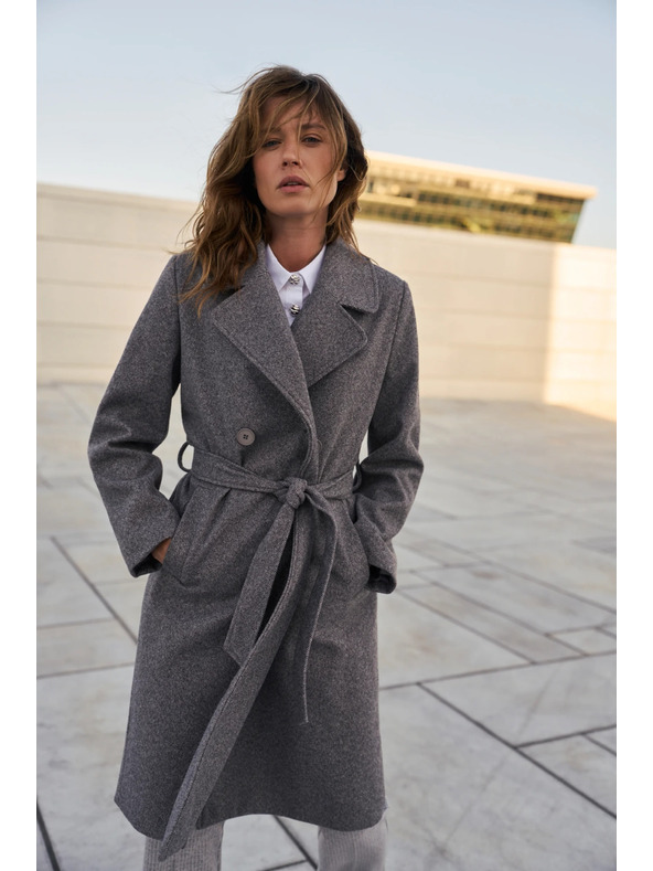 Moodo Kaput s pojasom sivi Moodo