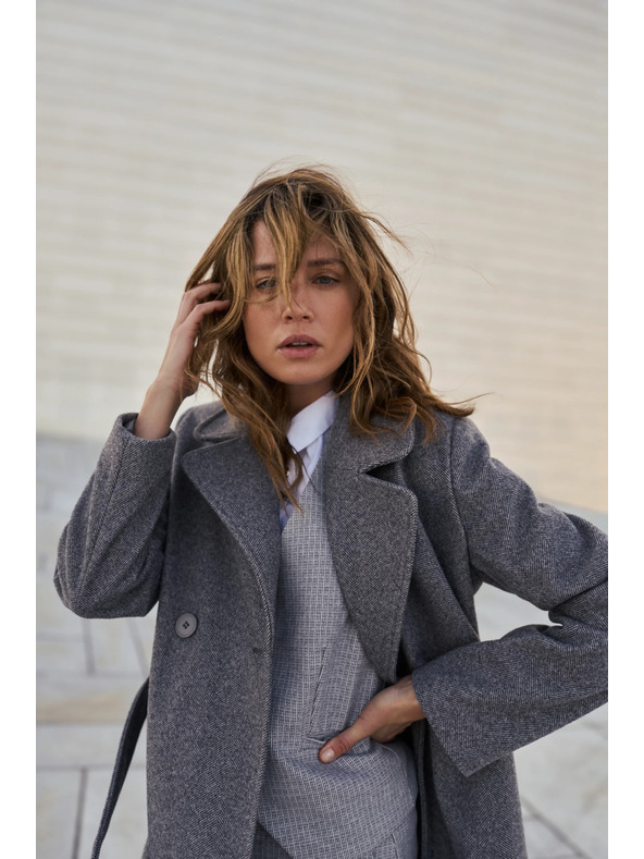 Moodo Kaput s pojasom sivi Moodo