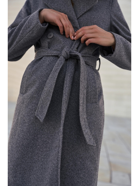 Moodo Kaput s pojasom sivi Moodo