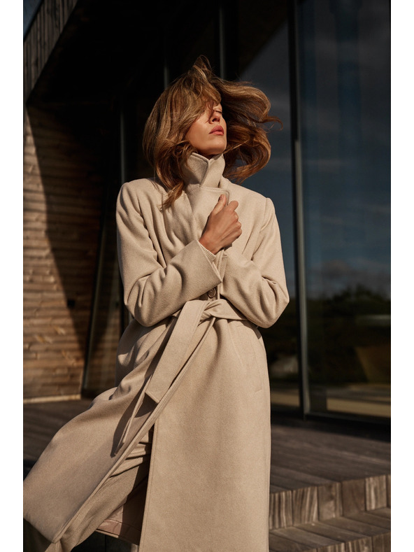 Moodo Kaput s pojasom bež Moodo