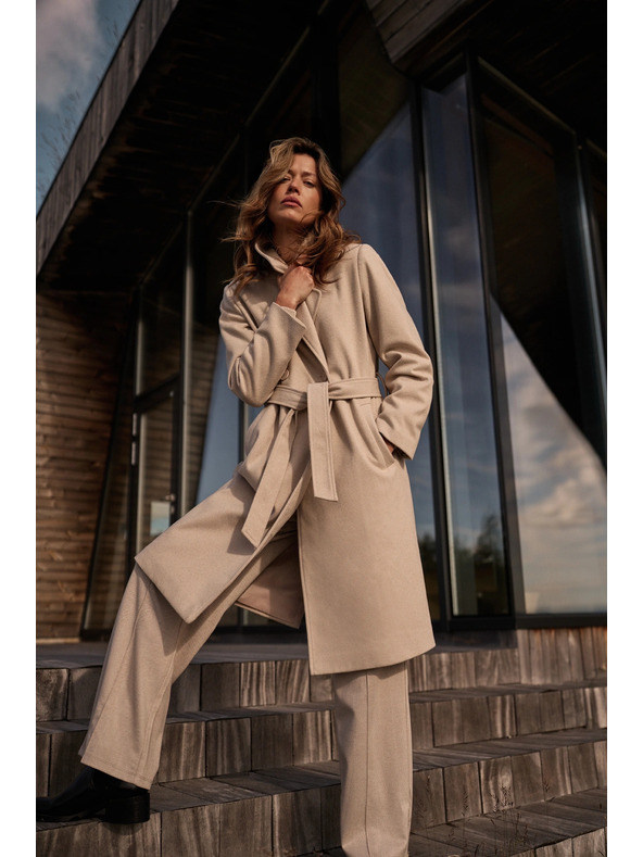 Moodo Kaput s pojasom bež Moodo