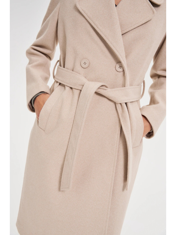 Moodo Kaput s pojasom bež Moodo