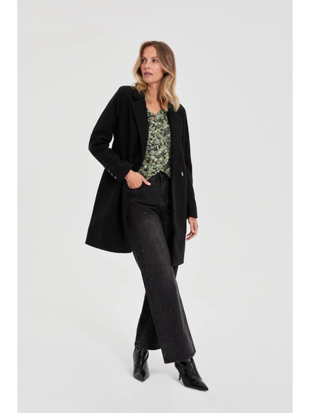 Moodo Dvostruki kaput crni Moodo