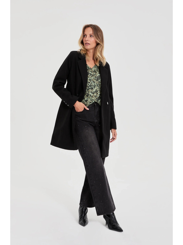 Moodo Dvostruki kaput crni Moodo