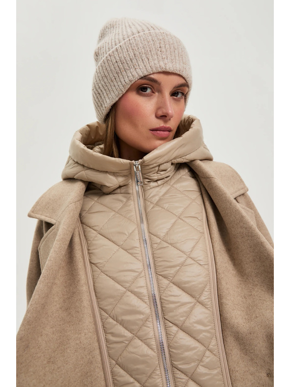 Moodo Dugi kaput s kapuljačom bež Moodo