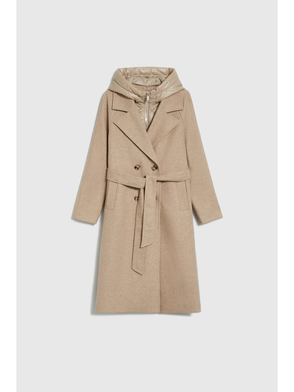 Moodo Dugi kaput s kapuljačom bež Moodo