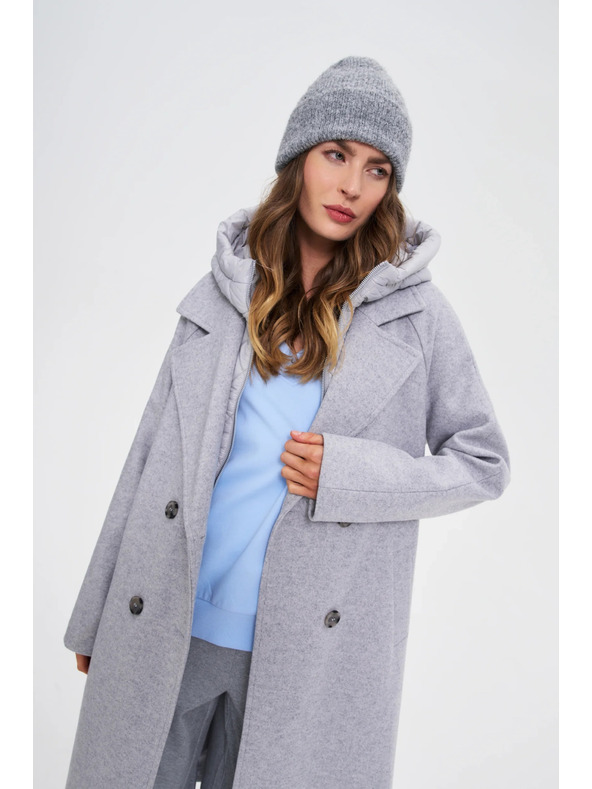 Moodo Dugi kaput s kapuljačom sivi Moodo