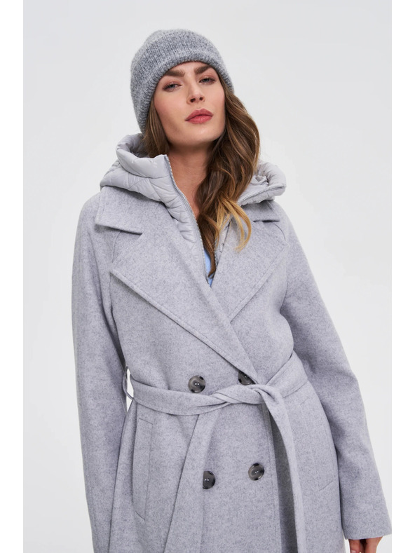 Moodo Dugi kaput s kapuljačom sivi Moodo