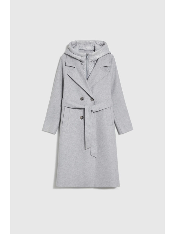 Moodo Dugi kaput s kapuljačom sivi Moodo