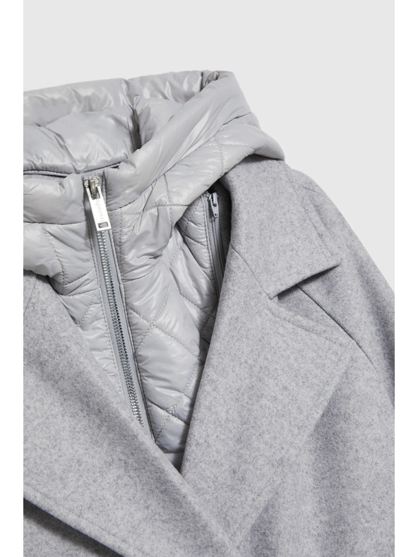 Moodo Dugi kaput s kapuljačom sivi Moodo