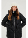 Moodo Prošivena jakna s kapuljačom crna Moodo