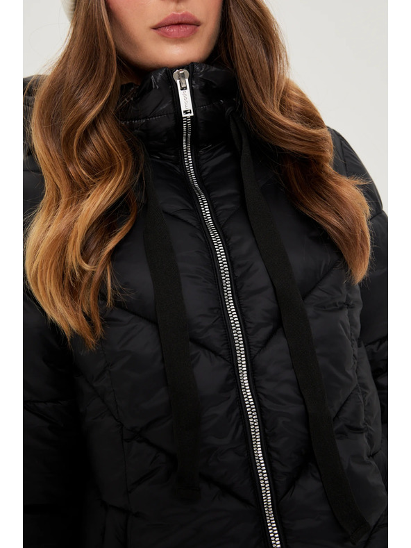 Moodo Prošivena jakna s kapuljačom crna Moodo