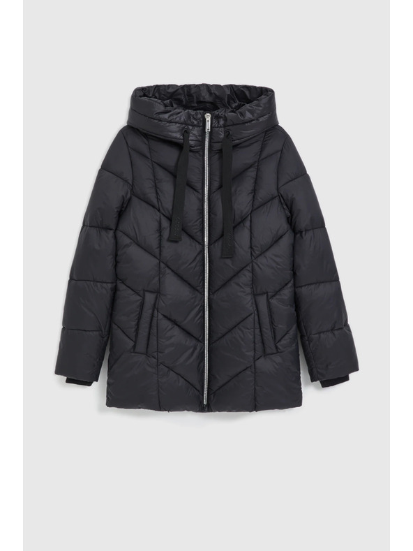 Moodo Prošivena jakna s kapuljačom crna Moodo