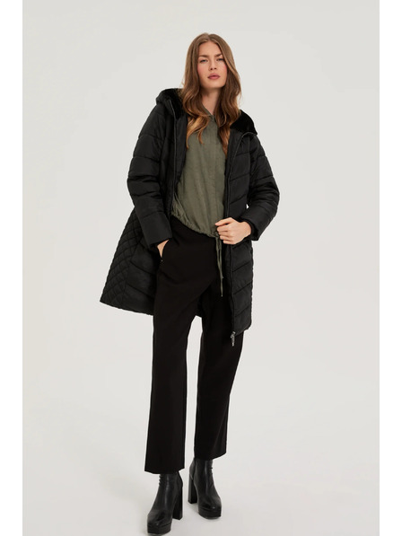 Moodo Jakna s prošivanom kapuljačom crna Moodo