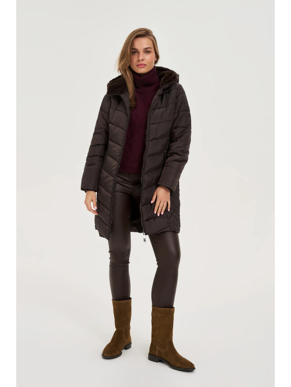 Moodo Jakna s prošivanom kapuljačom smeđa Moodo