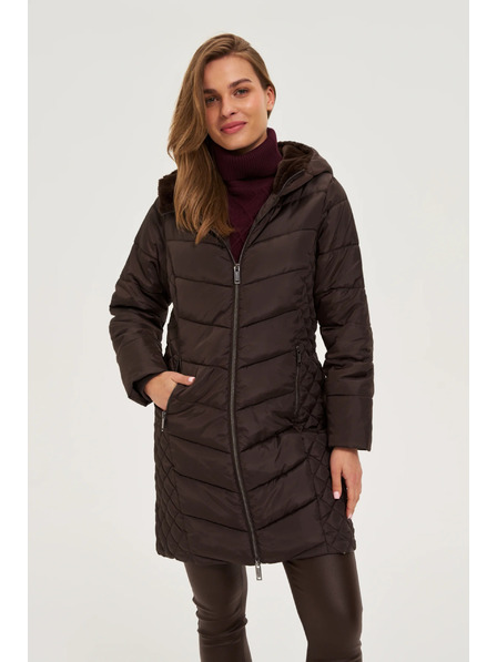 Moodo Jakna s prošivanom kapuljačom smeđa Moodo