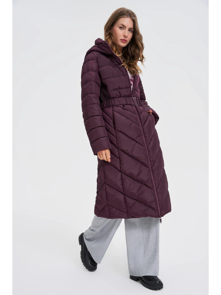 Moodo Jakna s pojasom vinsko crvena Moodo