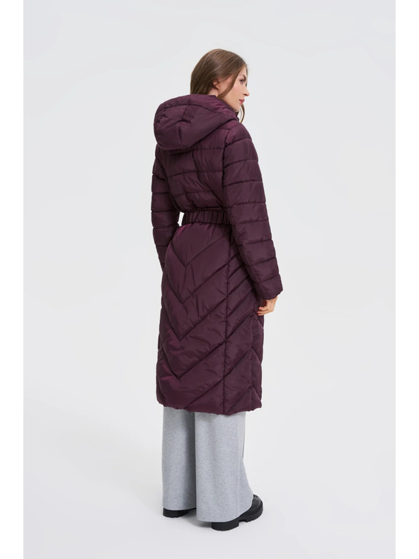 Moodo Jakna s pojasom vinsko crvena Moodo