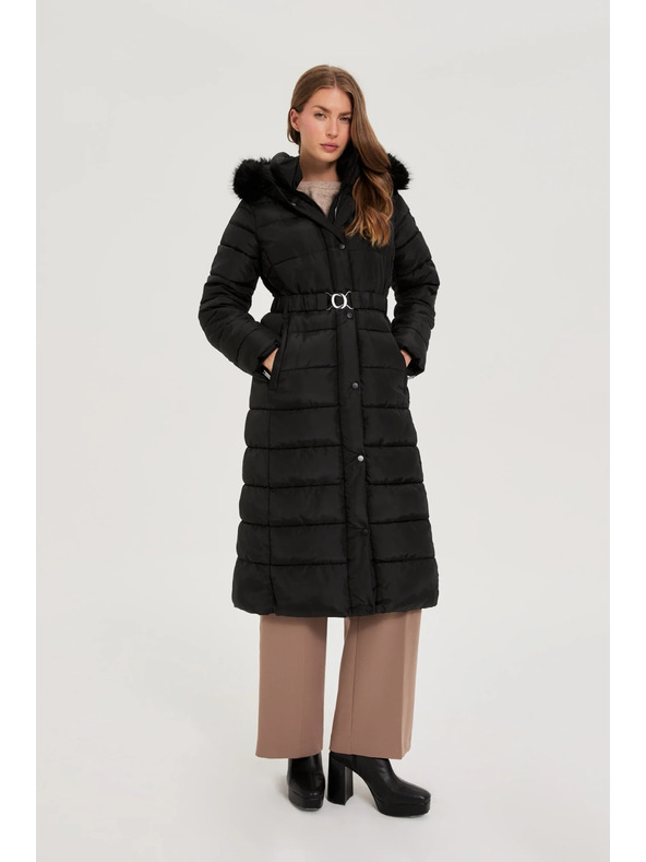 Moodo Duga jakna s kapuljačom crna Moodo