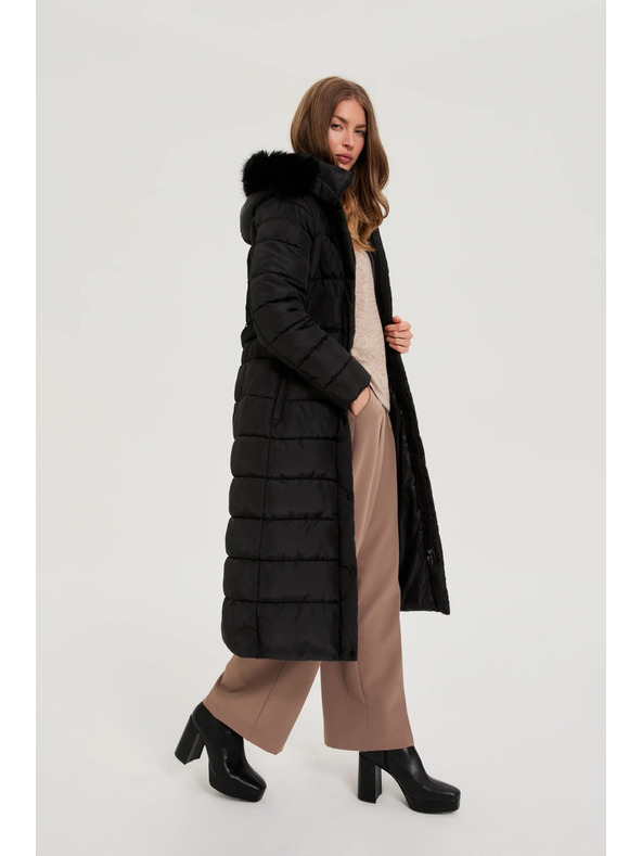 Moodo Duga jakna s kapuljačom crna Moodo