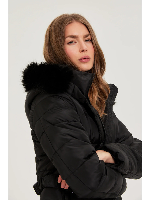 Moodo Duga jakna s kapuljačom crna Moodo