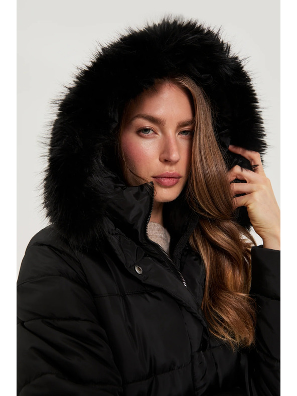 Moodo Duga jakna s kapuljačom crna Moodo