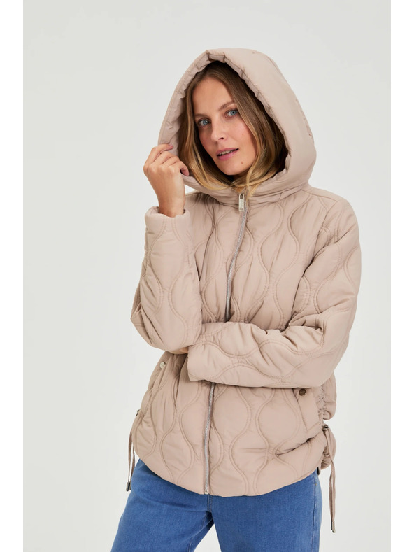 Moodo Prošivena jakna s kapuljačom bež Moodo