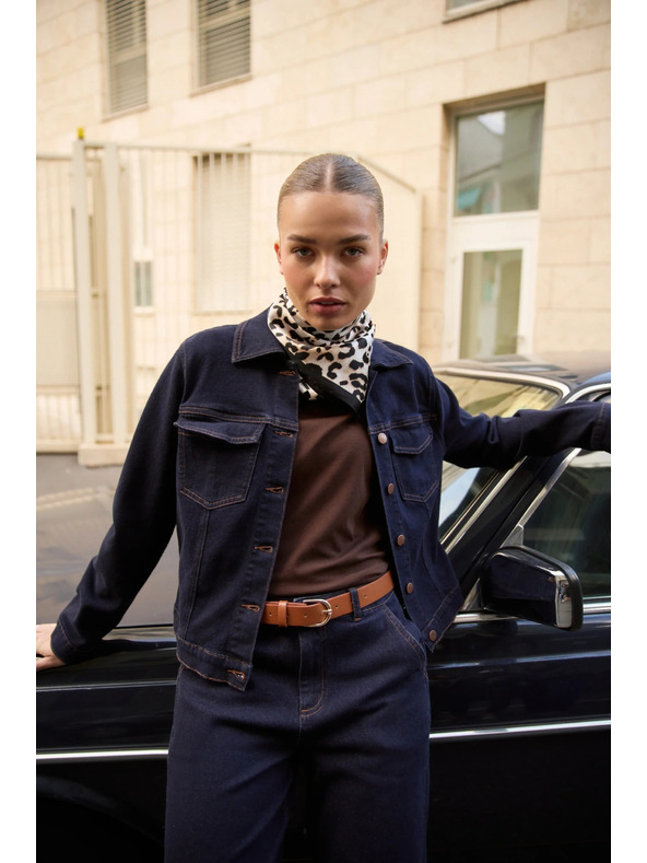 Moodo Tamno plava traper jakna Moodo