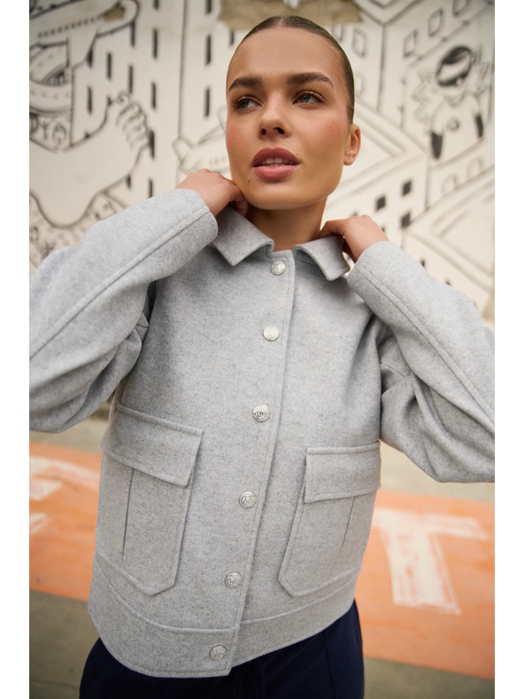 Moodo Kratka jakna siva Moodo