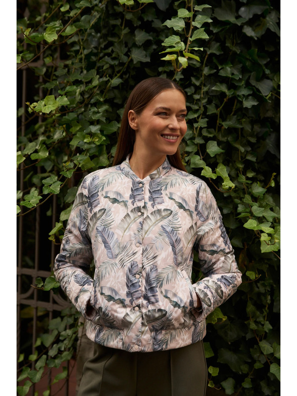 Moodo Obostrana prošivena bež jakna Moodo