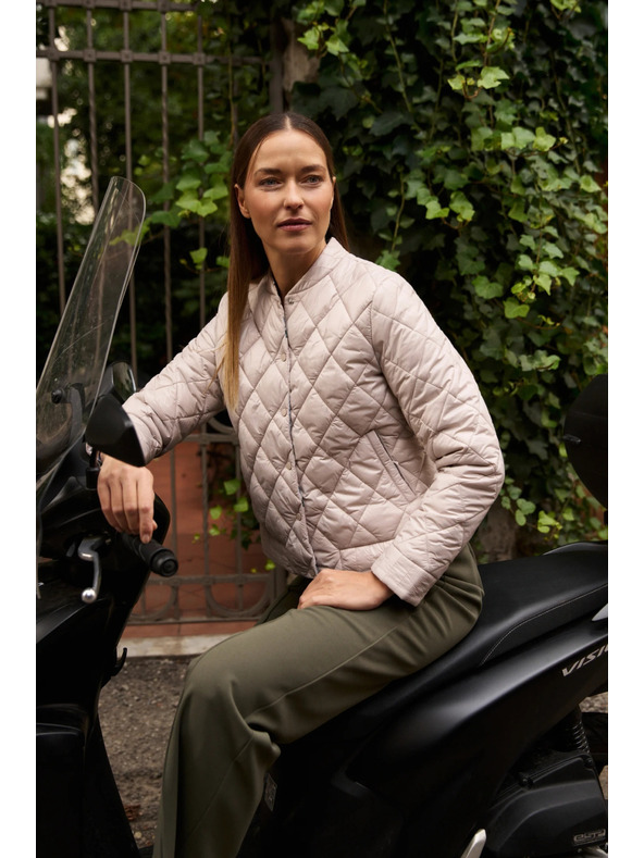 Moodo Obostrana prošivena bež jakna Moodo