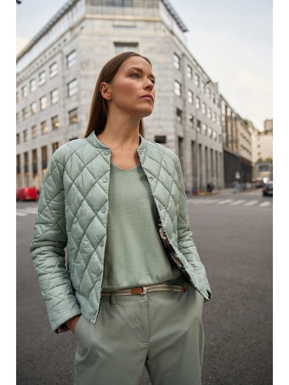 Moodo Obostrana prošivena maslinasta jakna Moodo