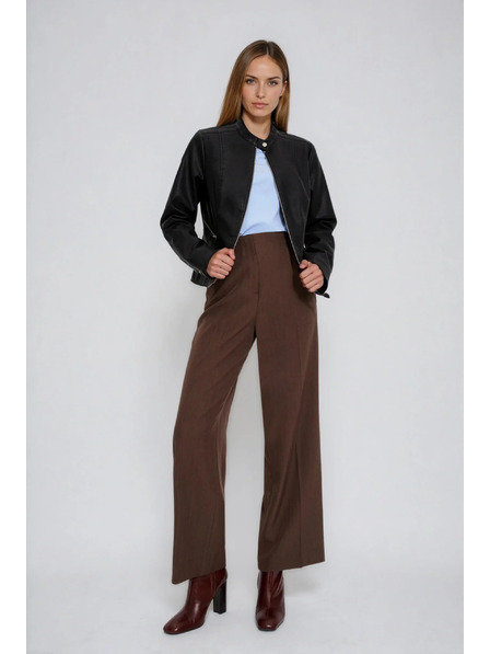 Moodo Crna jakna od imitacije kože Moodo